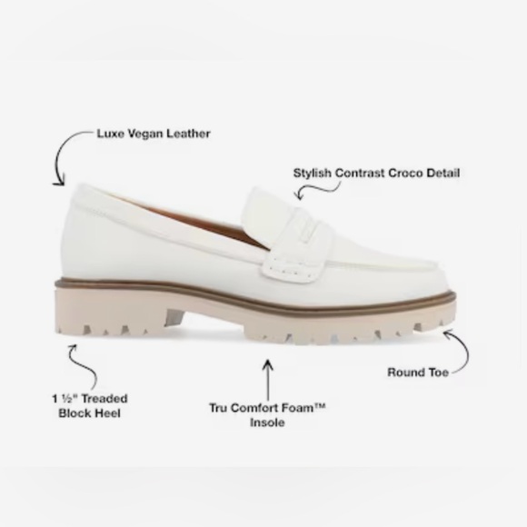 New Journee Collection Kenly Penny Loafers Slip On Shoes White Size 6.5 - Picture 2 of 10